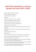 2024 WVSSAC Baseball Part 1 Test Exam Questions And Answers 100&percnt; Verified