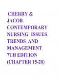 Cherry & Jacob: Contemporary Nursing: Issues, Trends, and Management, 7th Edition