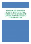 TES BANK FOR MCKINNEY  EVOLVE RESOURCES FOR  MATERNAL WOMENS HEALTH  AND CHILD HEALTH NURSING&sol;  COMPLETE GUIDE