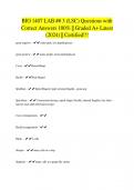 BIO 1407 LAB &num;&num; 3 &lpar;LSC&rpar; Questions with Correct Answers 100&percnt; &vert;&vert; Graded A&plus; Latest &lpar;2024&rpar; &vert;&vert; Certified&excl;&excl;&excl;