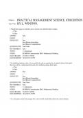  PRACTICAL MANAGEMENT SCIENCE, 6TH EDITION BY L. WINSTON TEST BANK