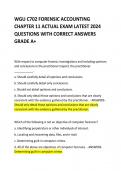 WGU C702 FORENSIC ACCOUNTING CHAPTER 11 ACTUAL EXAM LATEST 2024 QUESTIONS WITH CORRECT ANSWERS GRADE A+