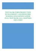 TEST BANK FORINTRODUCTION  TO MATERNITY AND PEDIATRIC  NURSING 8TH EDITION LEIFER FULL TEST BANK ALL CHAPTERS  INCLUDED