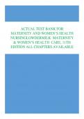 TEST BANK FOR  MATERNITY AND WOMEN&rsquo;S HEALTH  NURSINGLOWDERMILK&colon; MATERNITY  & WOMEN&rsquo;S HEALTH CARE&comma; 11TH  EDITION ALL CHAPTERS AVAILABLE