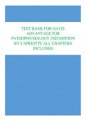 TEST BANK FOR DAVIS  ADVANTAGE FOR  PATHOPHYSIOLOGY 2ND EDITION  BY CAPRIOTTI/ ALL CHAPTERS  INCLUDED