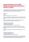 Registered Dietetics Exam &lpar;RDN&rpar; Practice Test Questions and answers &vert; RATED A&plus; 2024&sol;25