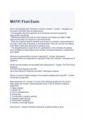MH701 Final Exam with 100% correct Answers 2024