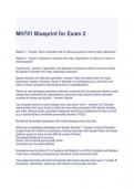 MH701 Blueprint for Exam 2 Questions and Answers