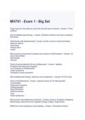MH701 - Exam 1 - Big Set Questions and Answers 2024