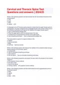 Cervical and Thoracic Spine Test Questions and answers &vert; 2024&sol;25