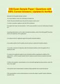 CISI Exam Sample Paper &vert; Questions with  100&percnt; Correct Answers &vert; Updated & Verified 