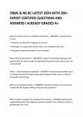 CNML & NE-BC LATEST 2024 WITH 200&plus;  EXPERT CERTIFIED QUESTIONS AND ANSWERS I ALREADY GRADED A&plus; 