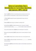Intro to Corrections-Test 1,  Introduction to Corrections Questions  and Answers 100% Solved 