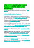 HESI 1 - V1 and V2 REVIEW - Health Assessment 1 With 100&percnt; Correct Answer -2024