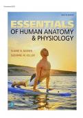 Test Bank For Essentials of Human Anatomy & Physiology 12th Edition By Marieb||All Chapters||ISBN NO:9780134395326||Complete Guide A+||Latest Update 2024.