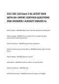 JCCC SOC 122 Exam 2 SG LATEST 2024  WITH 50+ EXPERT CERTIFIED QUESTIONS AND ANSWERS I ALREADY GRADED A+ 