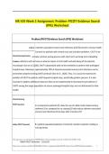 NR 439 Week 3 Assignment; Problem-PICOT-Evidence Search (PPE) Worksheet 2024
