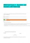 HESI Exit Exam 4 - Question and Answers with Rationale