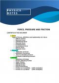 Force, Pressure and Friction notes