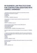 WV BUSINESS LAW PRACTICE EXAM FOR CONTRACTORS QUESTIONS WITH CORRECT ANSWERS!!