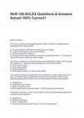 NUR 156 NCLEX Questions & Answers Solved 100&percnt; Correct&excl;&excl;