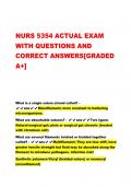 NURS 5354 ACTUAL EXAM  WITH QUESTIONS AND  CORRECT ANSWERS[GRADED  A+] 