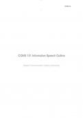 COMS 101 Informative Speech Outline