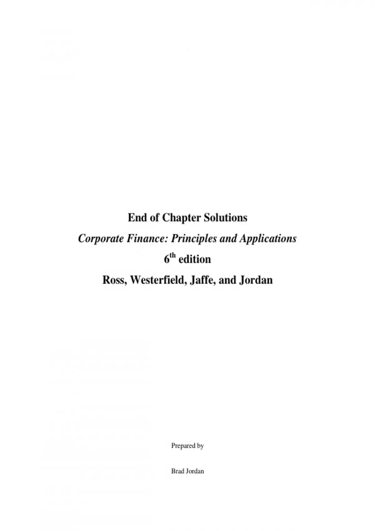 Test Bank & Solutions manual for Fundamentals of Corporate Finance ...