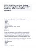 NURS 1240 Pharmacology Medical Surgical Drugs Case Study EAQ 2024 Questions With 100&percnt; Correct Answers&excl;&excl;
