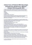 Critical Care of Patients With Neurologic Emergencies Ignatavicius: Medical-Surgical Nursing guide 2024