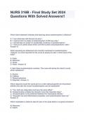 NURS 316B - Final Study Set 2024 Questions With Solved Answers&excl;&excl;