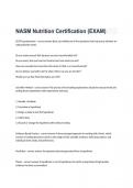 NASM Nutrition Certification (EXAM) With Verified 100% Correct  Answers Graded A+.