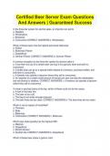 Certified Beer Server Exam Questions And Answers &vert; Guaranteed Success