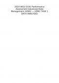 2024 WGU D191 Performance Assessment Advanced Data Management &lpar;VDM2 &mdash; VDM2 TASK 1 DATA ANALYSIS&rpar;