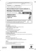 GCSE Edexcel Mathematics Paper 3H and Markscheme November 2023
