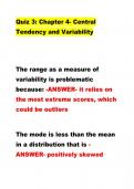 Quiz 3: Chapter 4- Central  Tendency and Variability