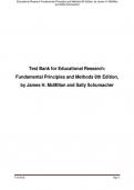 Test Bank for Educational Research: Fundamental Principles and Methods 8th Edition, by James H. McMillan and Sally Schumacher