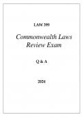 LAW 399 CHARACTERISATION OF COMMONWEALTH LAW REVIEW EXAM EXAM
