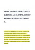 NREMT PARAMEDIC PREP EXAM -200  QUESTIONS AND ANSWERS &comma;CORRECT  ANSWERS INDICATED 2024 &comma;GRADED  A&plus;