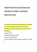 NREMT PRACTICE QUESTIONS AND  ANSWERS ,CORRECT ANSWERS  INDICATED 2024