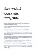 Econ week 12 QUICK PASS  2023//2024