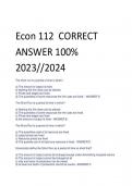 Econ 112 CORRECT  ANSWER 100%  2023//2024