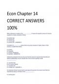 Econ Chapter 14 CORRECT ANSWERS  100%