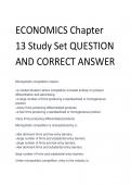 ECONOMICS Chapter  13 Study Set QUESTION  AND CORRECT ANSWER