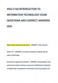 WGU C182-INTRODUCTION TO  INFORMATION TECHNOLOGY EXAM  QUESTIONS AND CORRECT ANSWERS  2024&period;