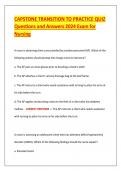 CAPSTONE TRANSITION TO PRACTICE QUIZ  Questions and Answers 2024 Exam for Nursing