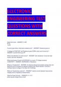 ELECTRONIC ENGINEERING TEST  QUESTIONS WITH  CORRECT ANSWERS