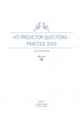 ATI Predictor Questions - Practice 2023