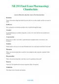 NR 293 (Latest 2024 / 2025)  Final Exam Pharmacology Chamberlain Questions & Answers with rationales 