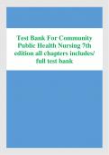 Test Bank For Community  Public Health Nursing 7th  edition all chapters includes/  full test bank